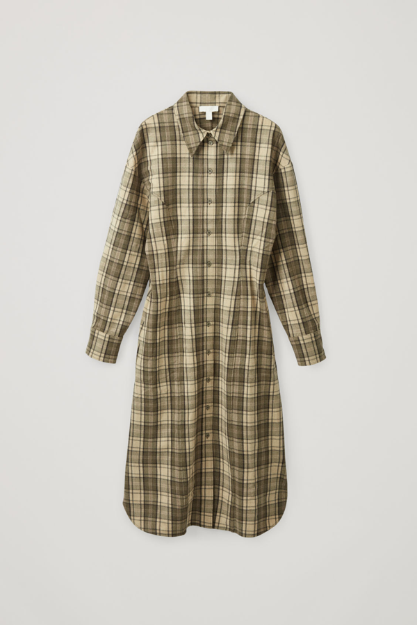 Cos Wool Mix Checked Structured Shirt ...